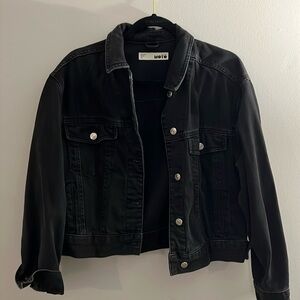 Sz 4 black jean jacket top shop